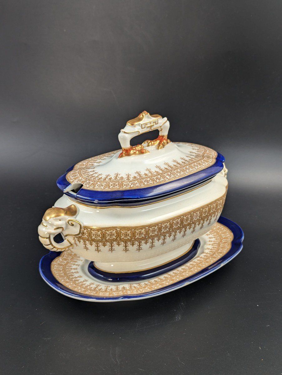 Ancienne Saucière En Verre De Royal Worcester, Avec Sous-plat, Vers 1899.-photo-2