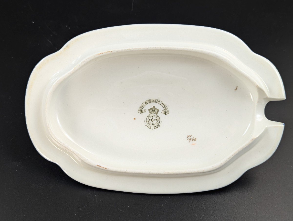 Ancienne Saucière En Verre De Royal Worcester, Avec Sous-plat, Vers 1899.-photo-6