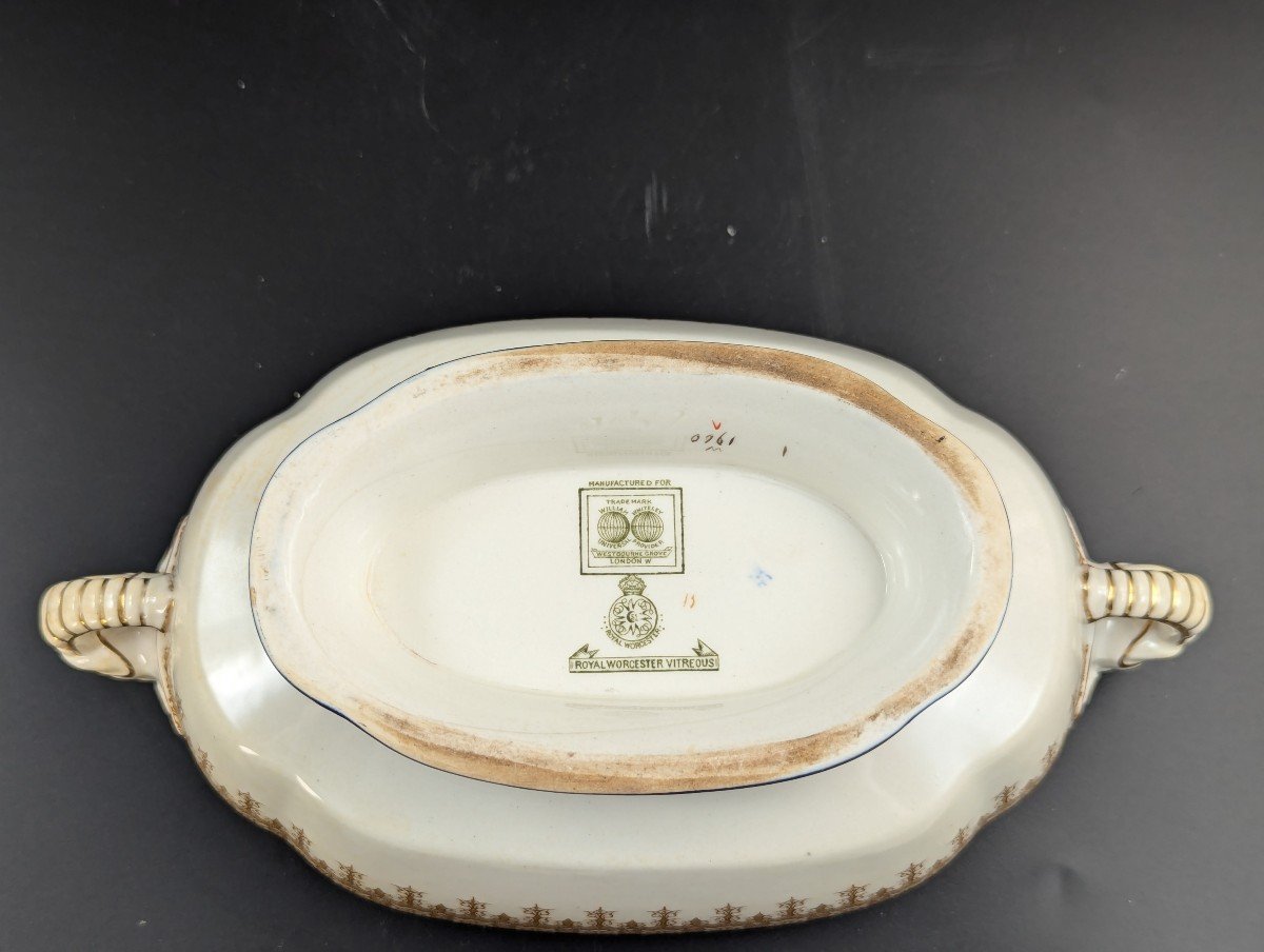 Ancienne Saucière En Verre De Royal Worcester, Avec Sous-plat, Vers 1899.-photo-8