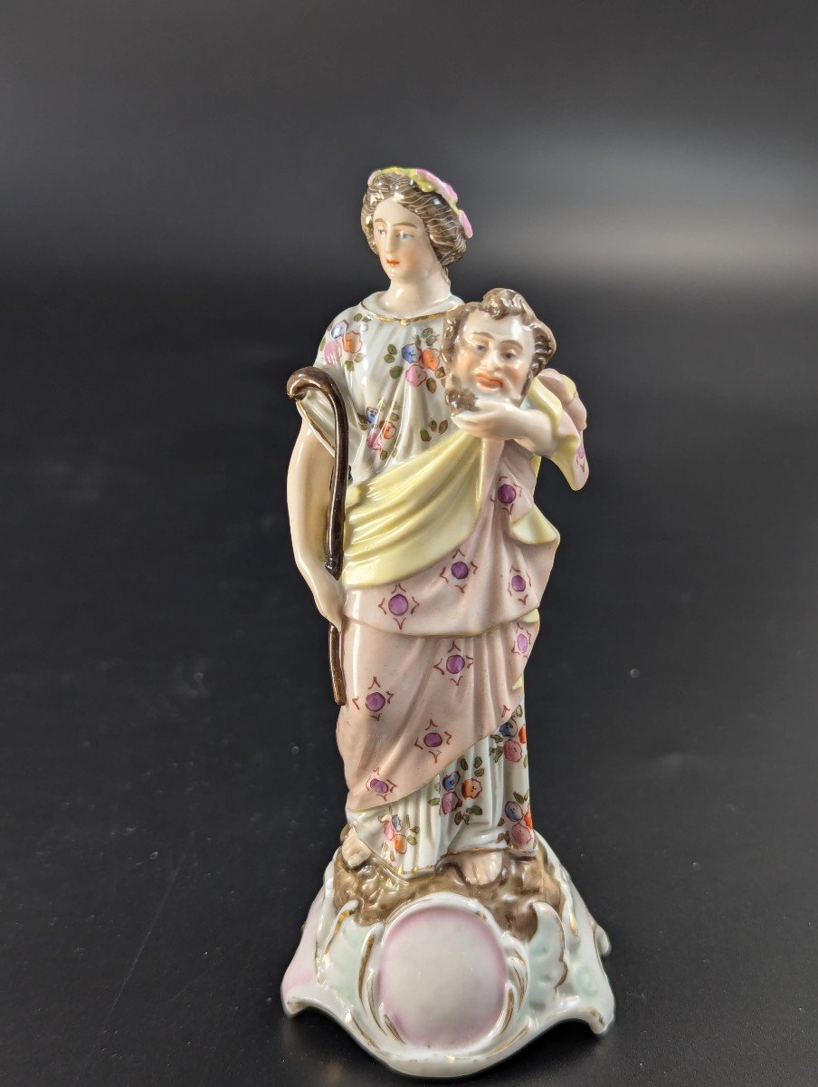 Ancienne Triebner Ens & Eckert , Volkstedt ,figurine De Judith,19ème Siècle.