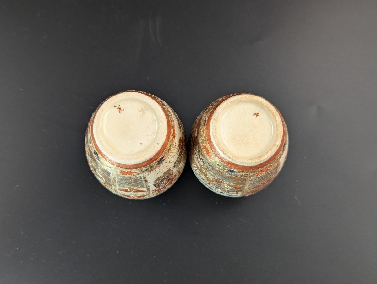 Antique Small Hand Painted Vases, Kutani, Japan, Meiji Period -photo-2