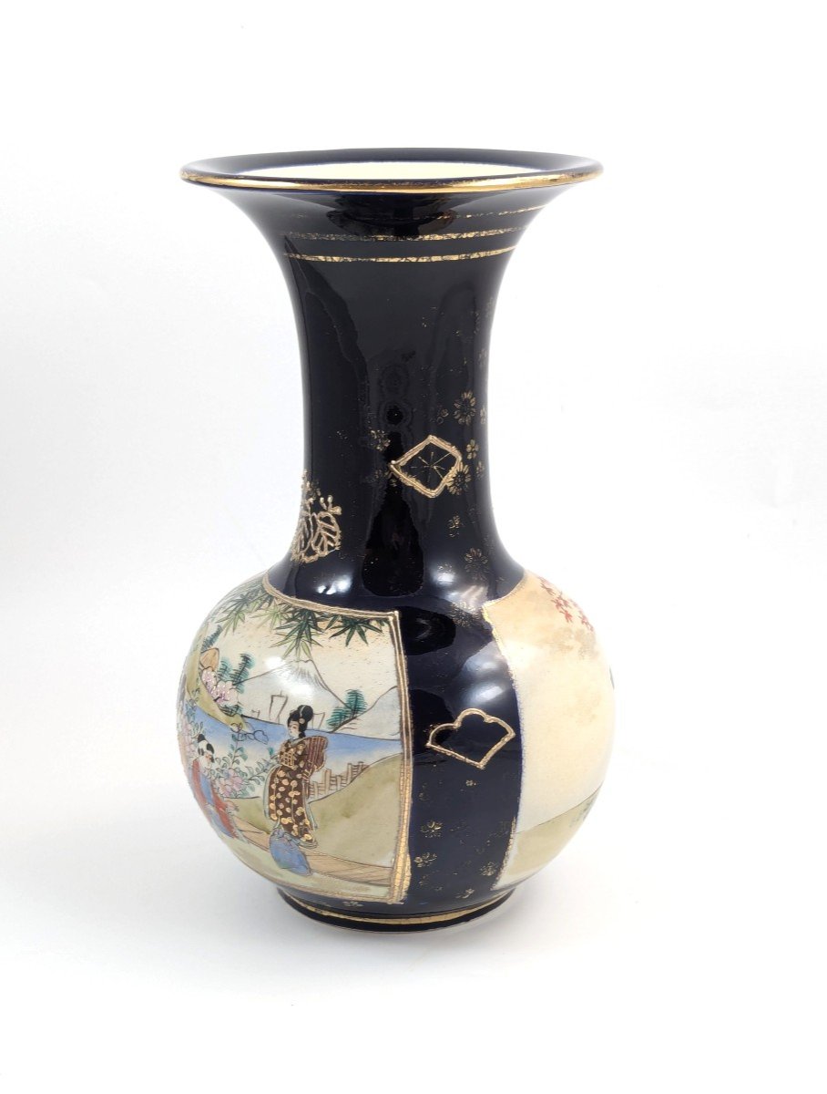 Antique Hand Painted Vase By Satsuma, Japan, Meiji Period -photo-2