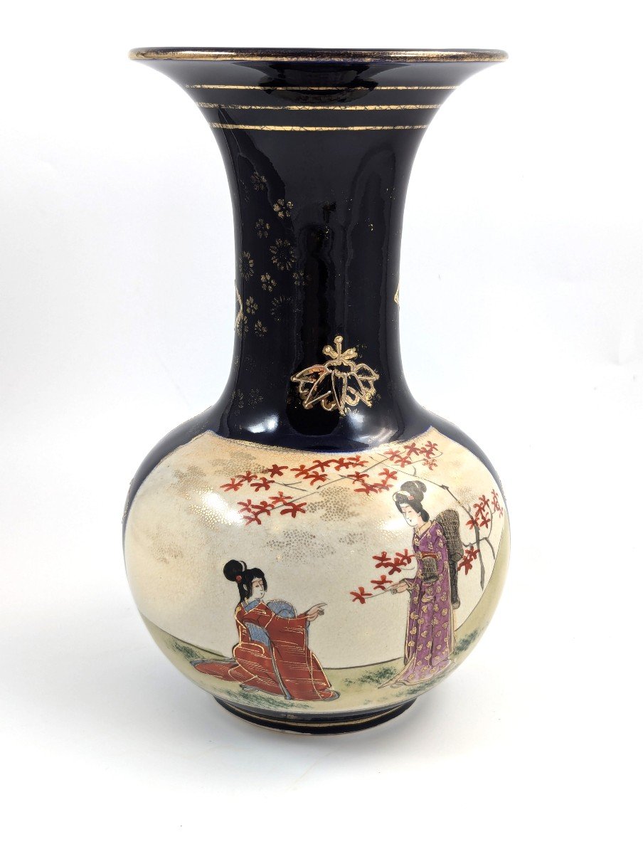 Antique Hand Painted Vase By Satsuma, Japan, Meiji Period -photo-3