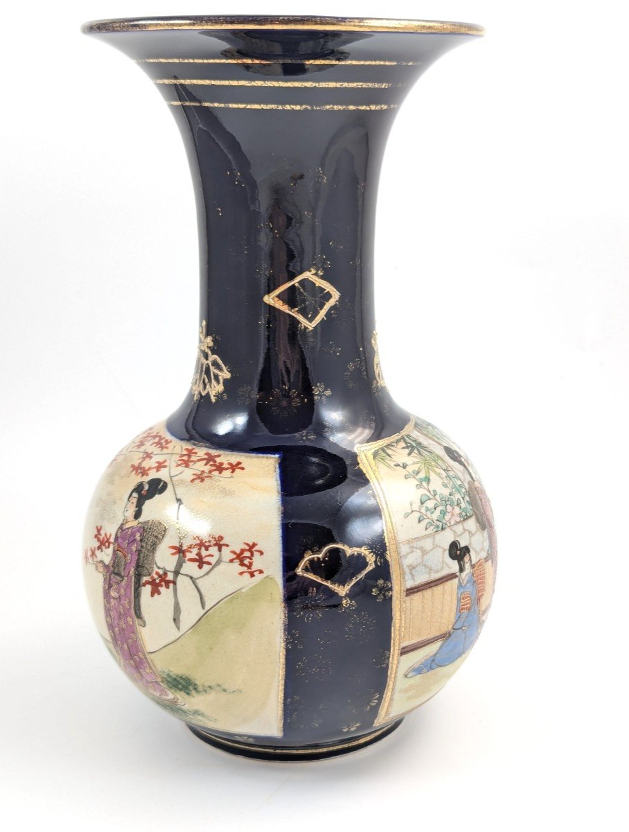 Antique Hand Painted Vase By Satsuma, Japan, Meiji Period -photo-4