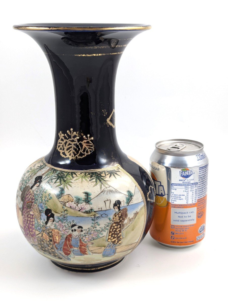 Antique Hand Painted Vase By Satsuma, Japan, Meiji Period -photo-3