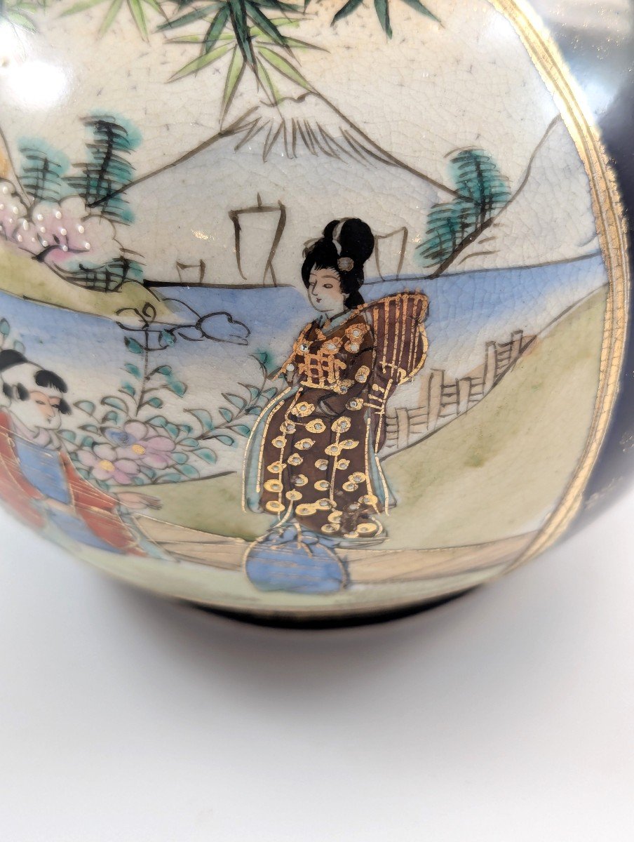 Antique Hand Painted Vase By Satsuma, Japan, Meiji Period -photo-5