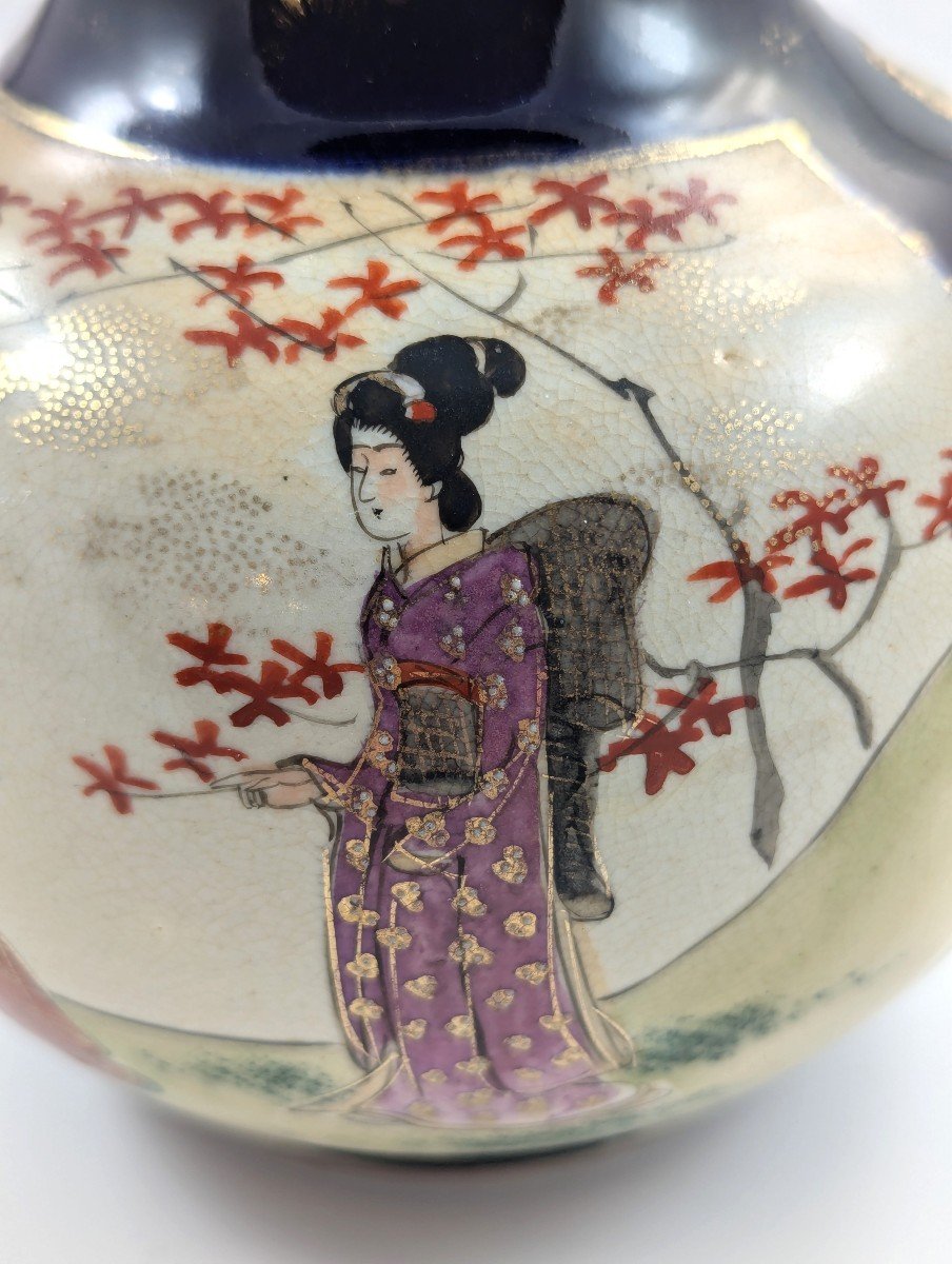 Antique Hand Painted Vase By Satsuma, Japan, Meiji Period -photo-6