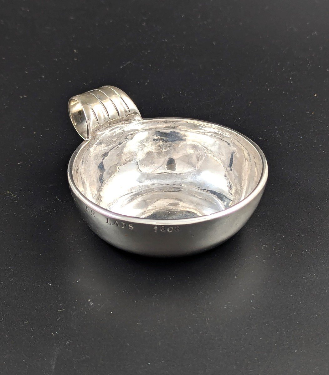 Antique French Wine Taster (tastevin) In Sterling Silver, 18th Century-photo-4