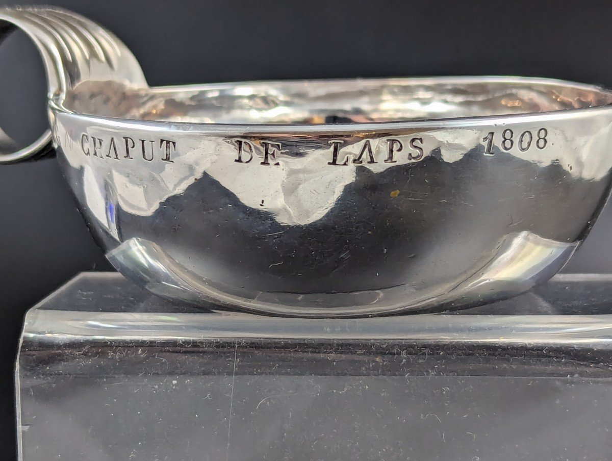 Antique French Wine Taster (tastevin) In Sterling Silver, 18th Century-photo-8