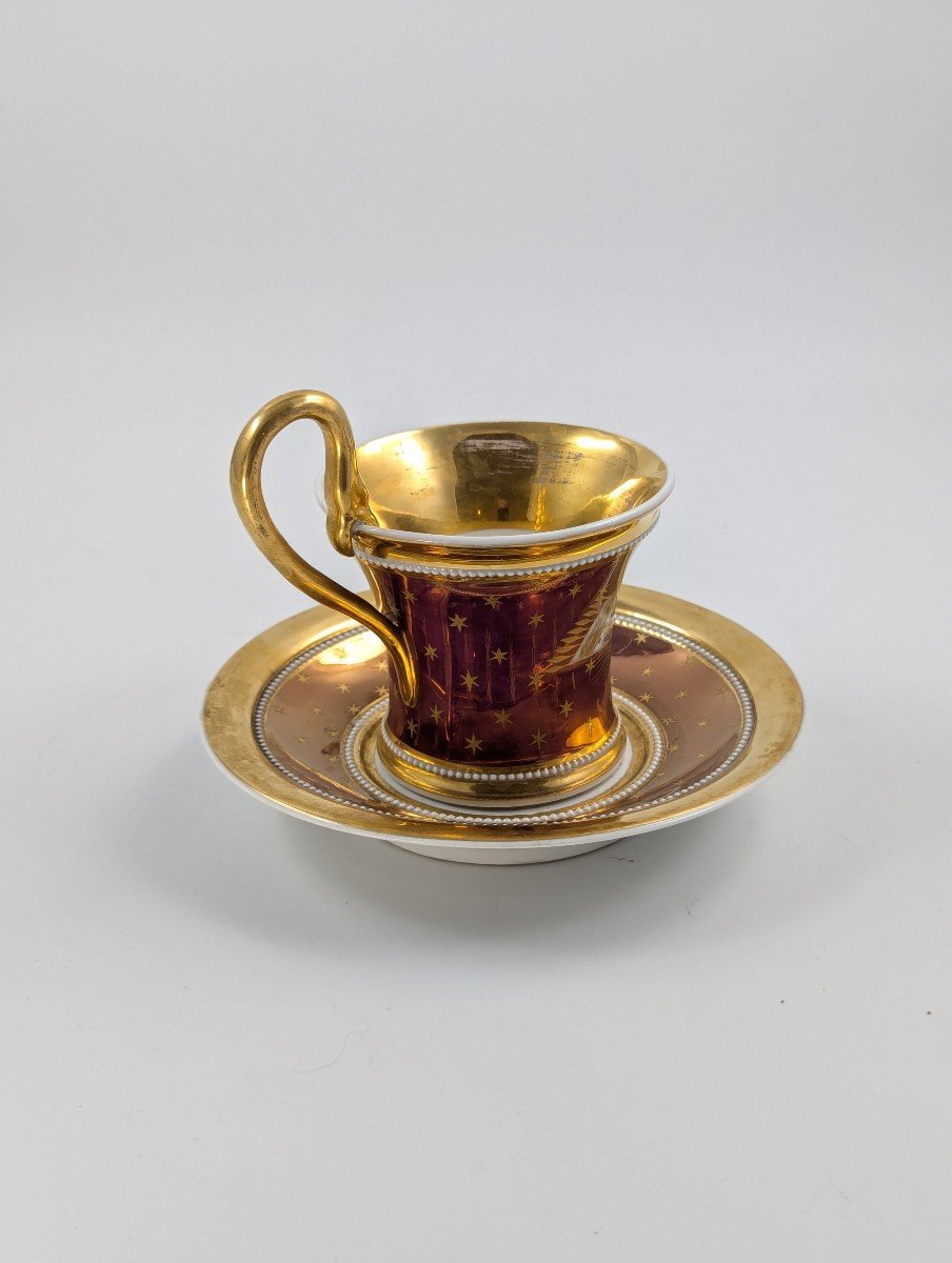 Ancienne Tasse Et Soucoupe En Porcelaine Peinte à La Main Kpm Berlin, Allemagne, Vers 1800-photo-3