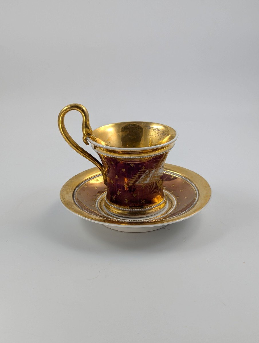 Ancienne Tasse Et Soucoupe En Porcelaine Peinte à La Main Kpm Berlin, Allemagne, Vers 1800-photo-4