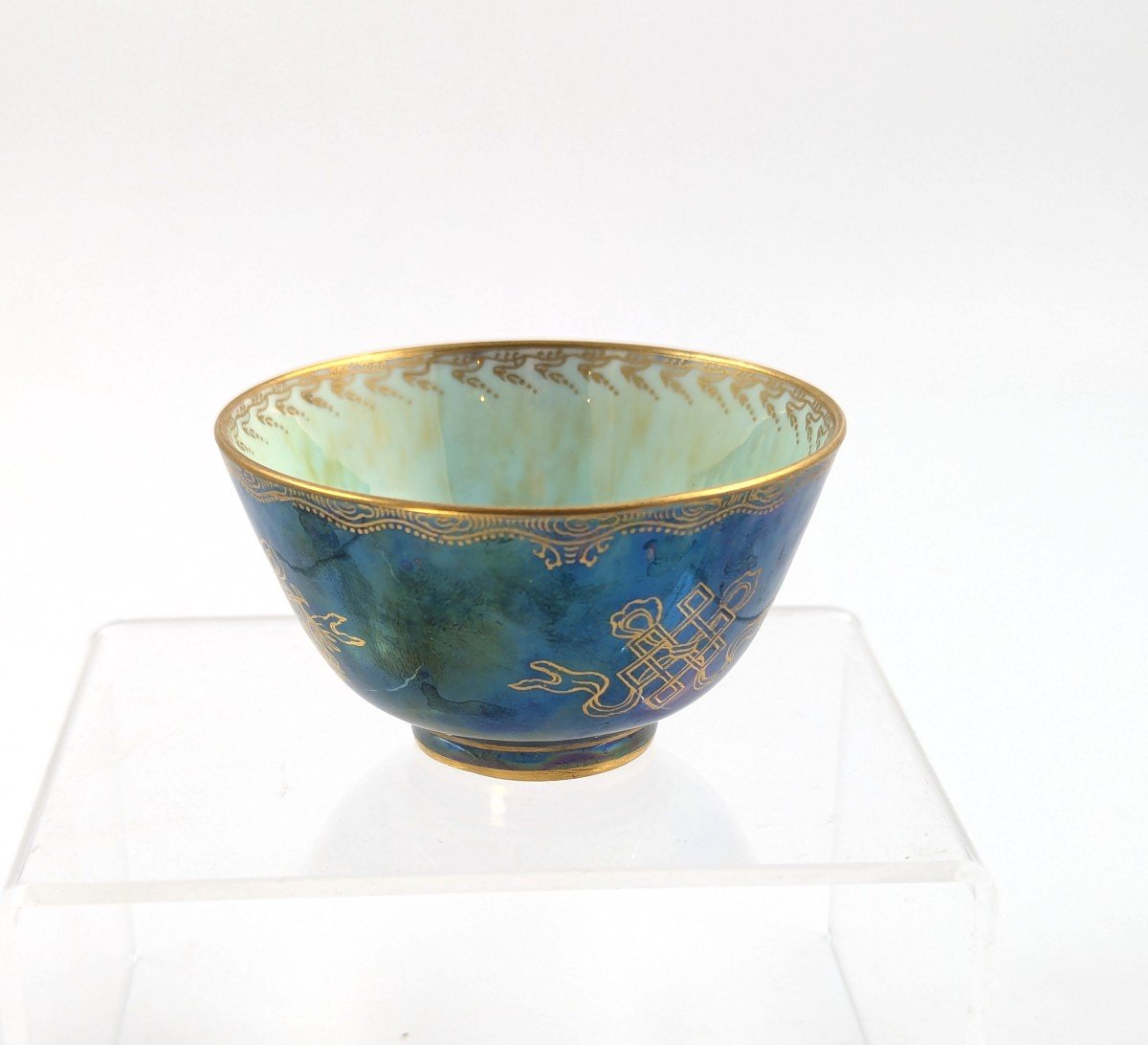 Daisy Makeig-jones Mottled Blue Lustre Bowl, Wedgwood, C. 1915-photo-2