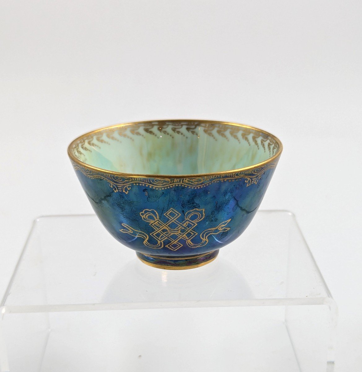 Daisy Makeig-jones Mottled Blue Lustre Bowl, Wedgwood, C. 1915-photo-3