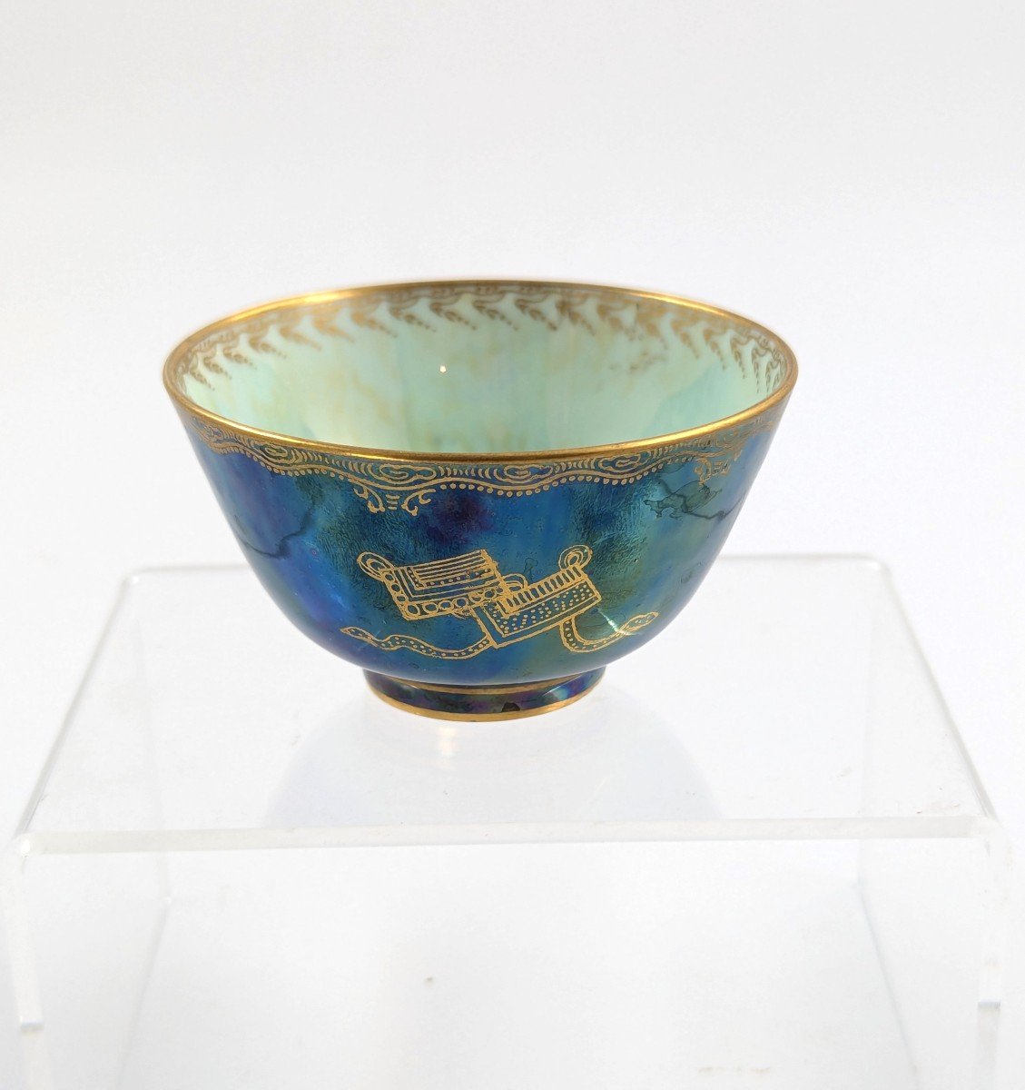 Daisy Makeig-jones Mottled Blue Lustre Bowl, Wedgwood, C. 1915-photo-1