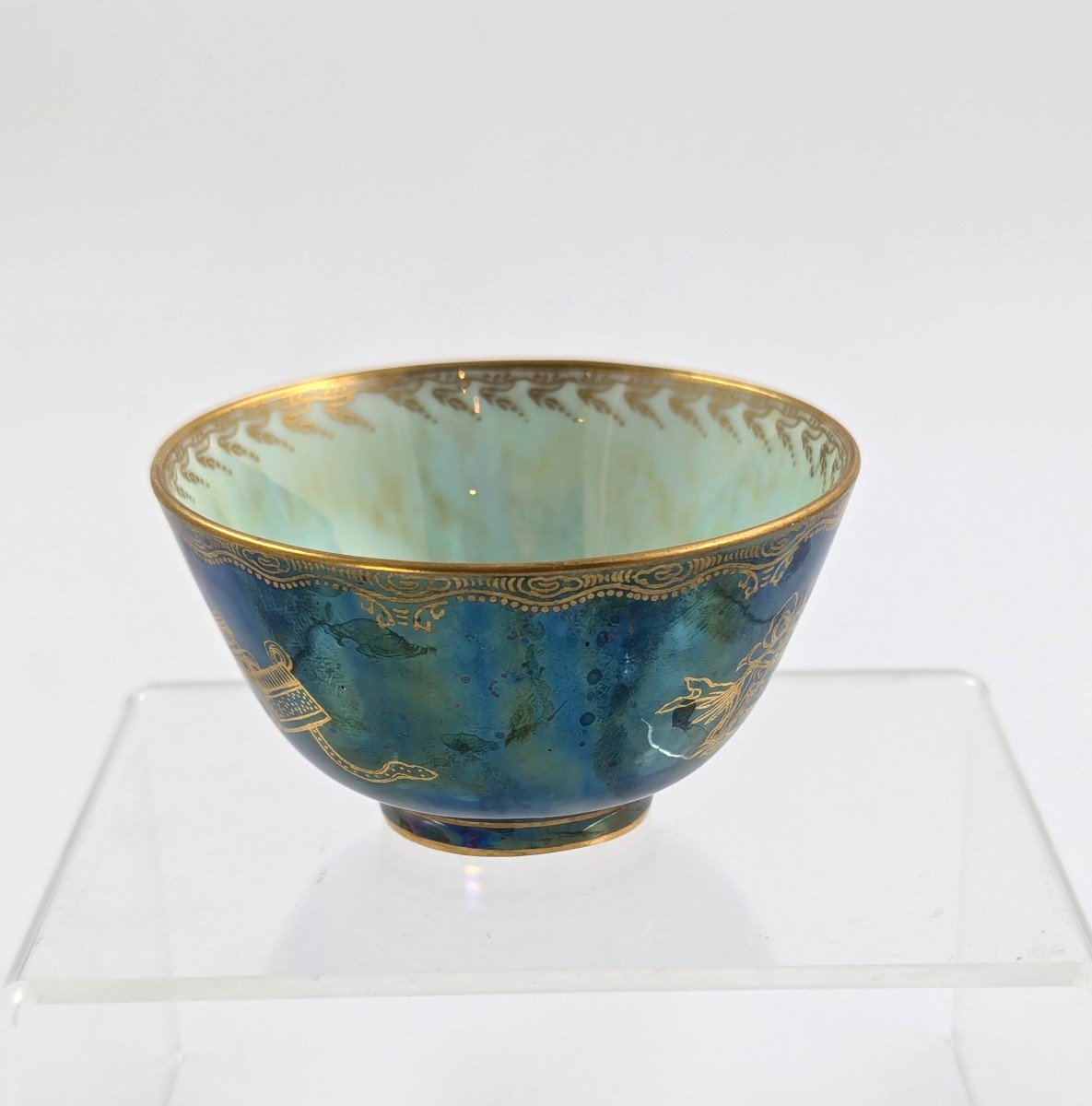 Daisy Makeig-jones Mottled Blue Lustre Bowl, Wedgwood, C. 1915-photo-2