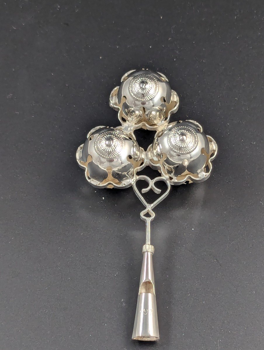 Victorian Silver Rattle With Whistle-photo-2