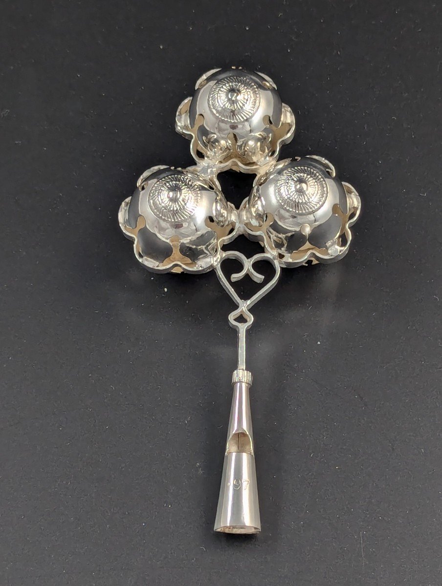 Victorian Silver Rattle With Whistle-photo-3