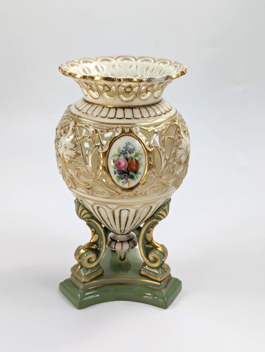 Antique Porcelain Vase On A Stem By G. Grainger, Worcester, C. 1850-photo-4