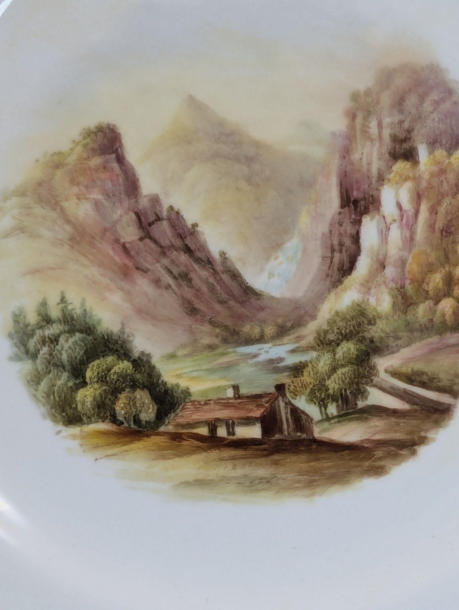 Antique Minton Cabinet Porcelain Hand-painted Plate, 1864-photo-2