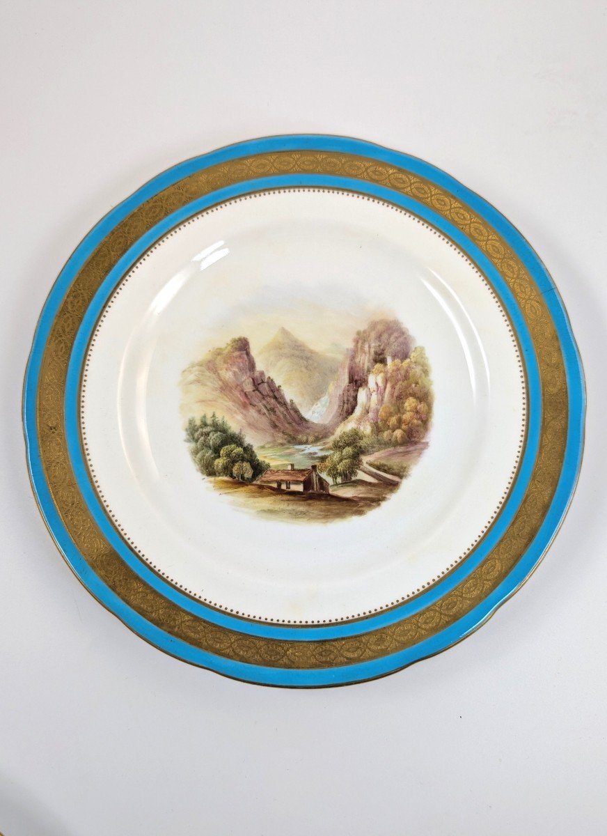 Antique Minton Cabinet Porcelain Hand-painted Plate, 1864-photo-2