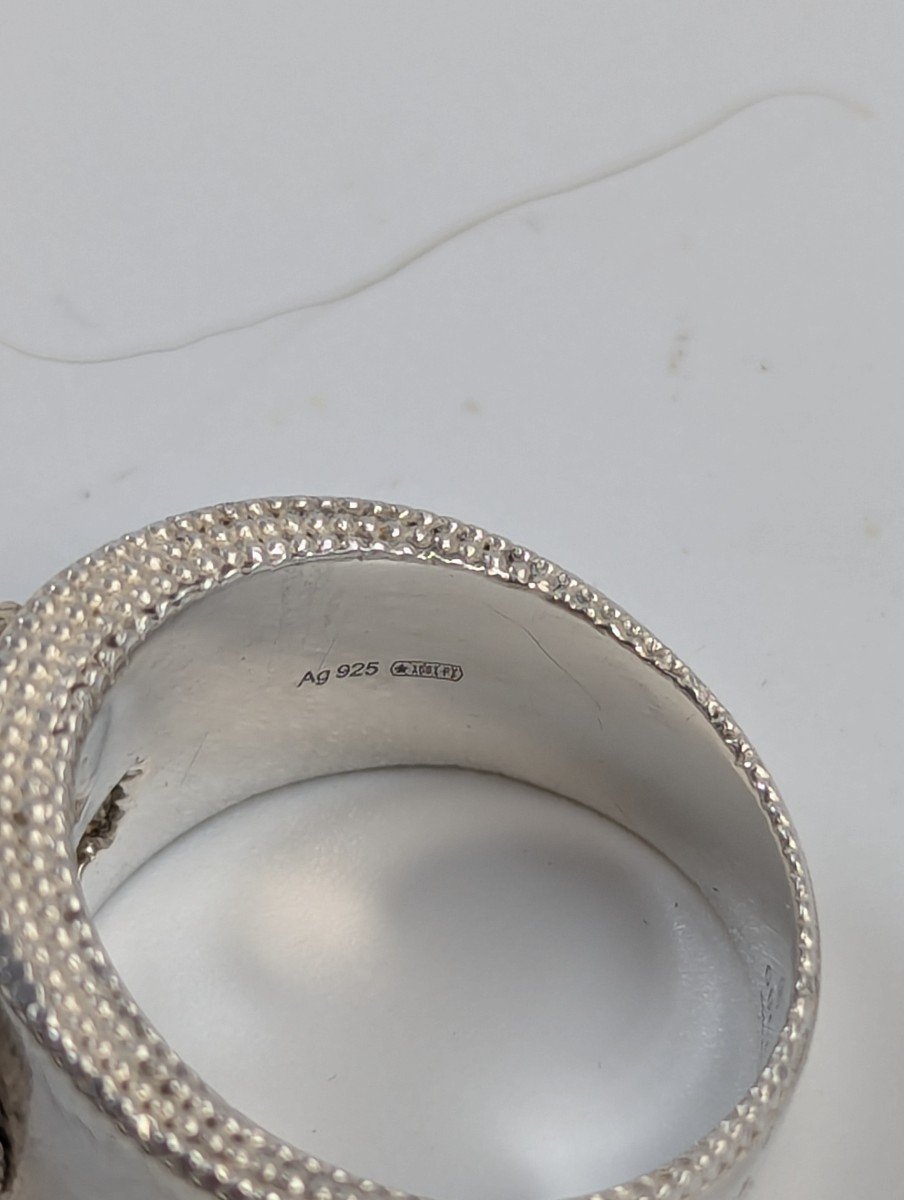 Gucci Interlocking G Ring, Silver-photo-4