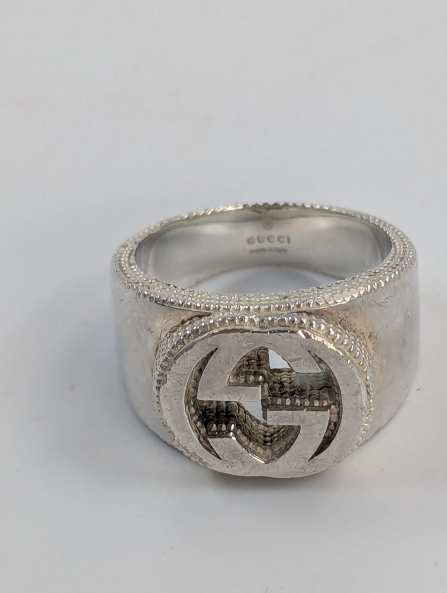 Bague Gucci à G Imbriqués, Argent-photo-5