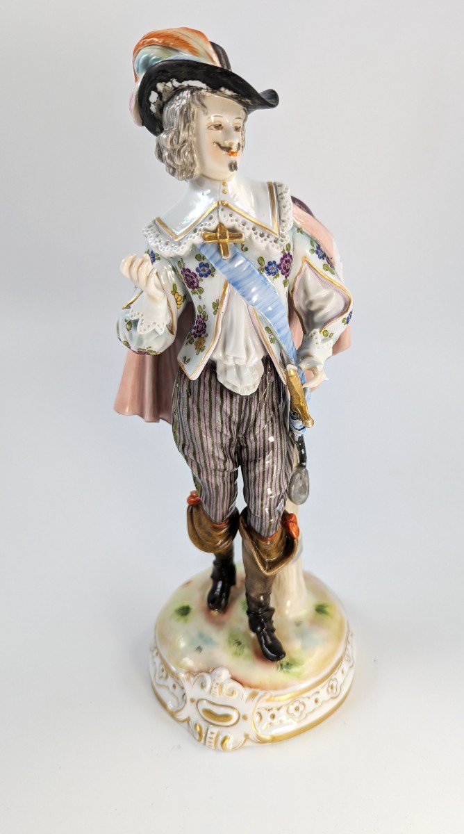 Antique Porcelain Figurine, Hand-painted, 19th Century-photo-2