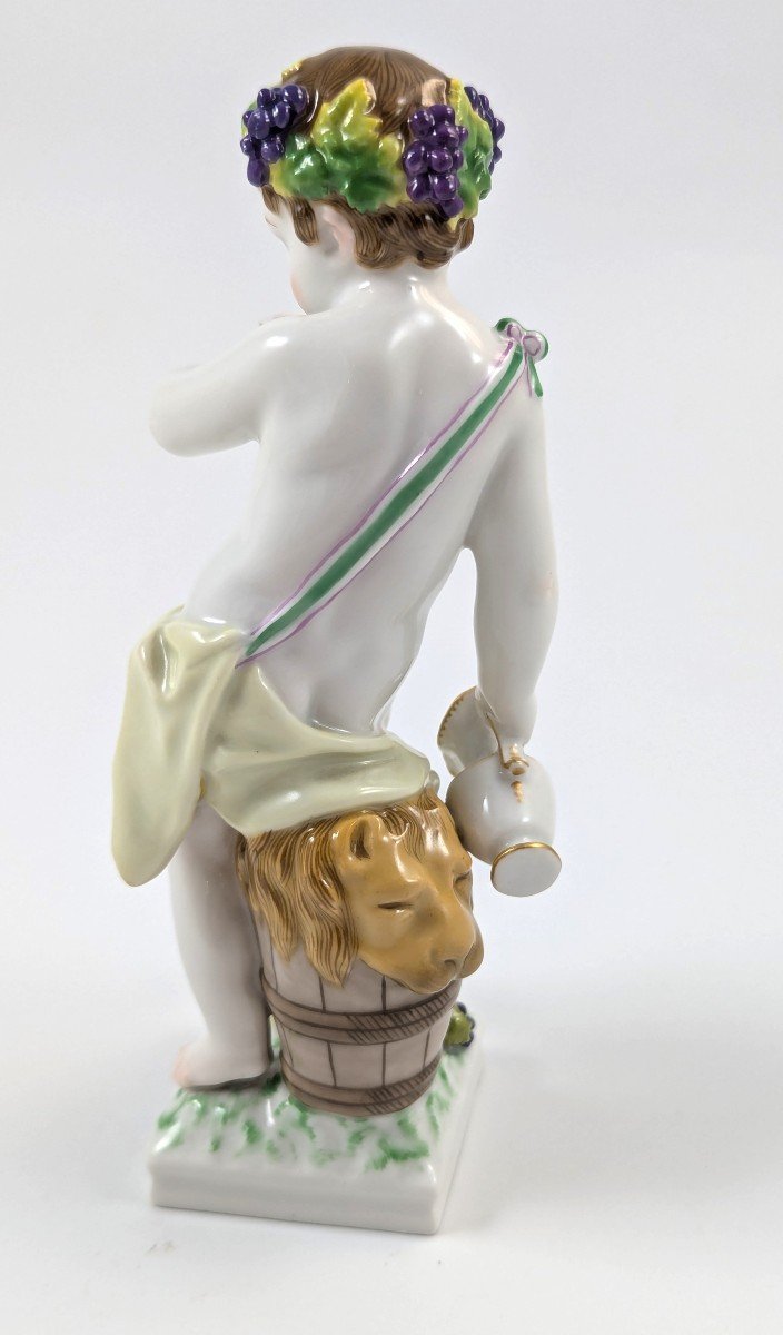 Figurine Ancienne En Porcelaine De Bacchus Putto, Kpm, Allemagne, с. 1850-photo-3