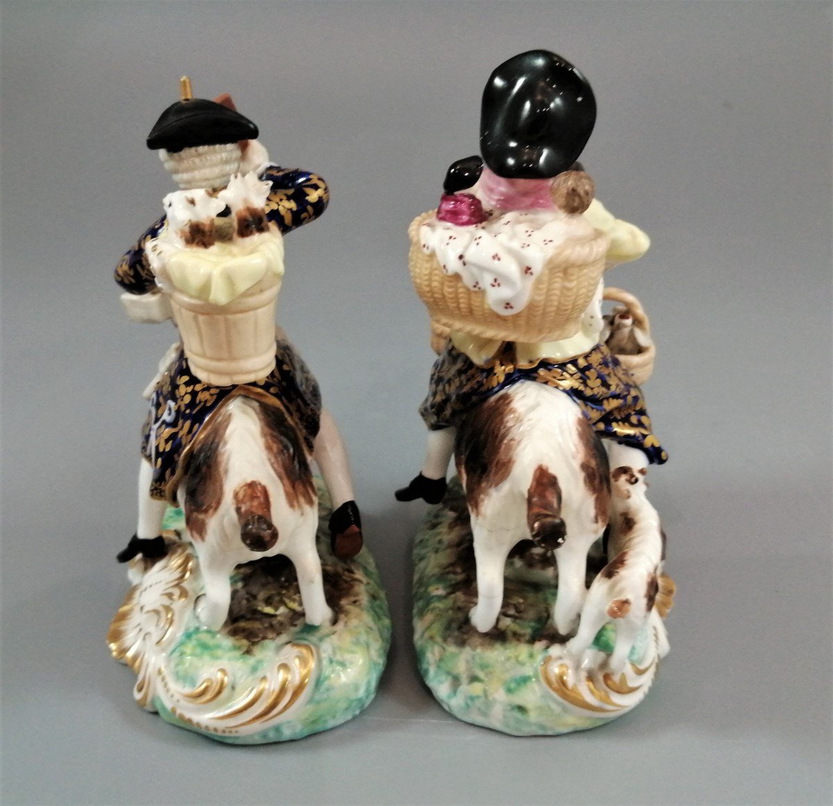 Derby Figurines Of The Welch Tailor And His Wife, C.1870.-photo-3