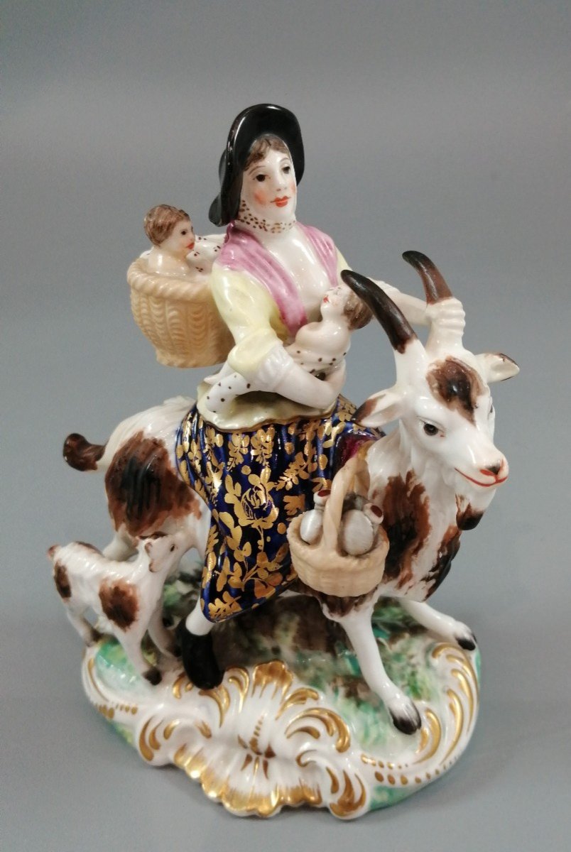 Derby Figurines Of The Welch Tailor And His Wife, C.1870.-photo-6