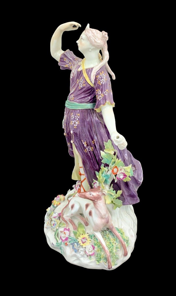 Figurine De Diana En Porcelaine Tendre De Derby, Période Patch, William Dusbury & Co, Ca.-photo-2