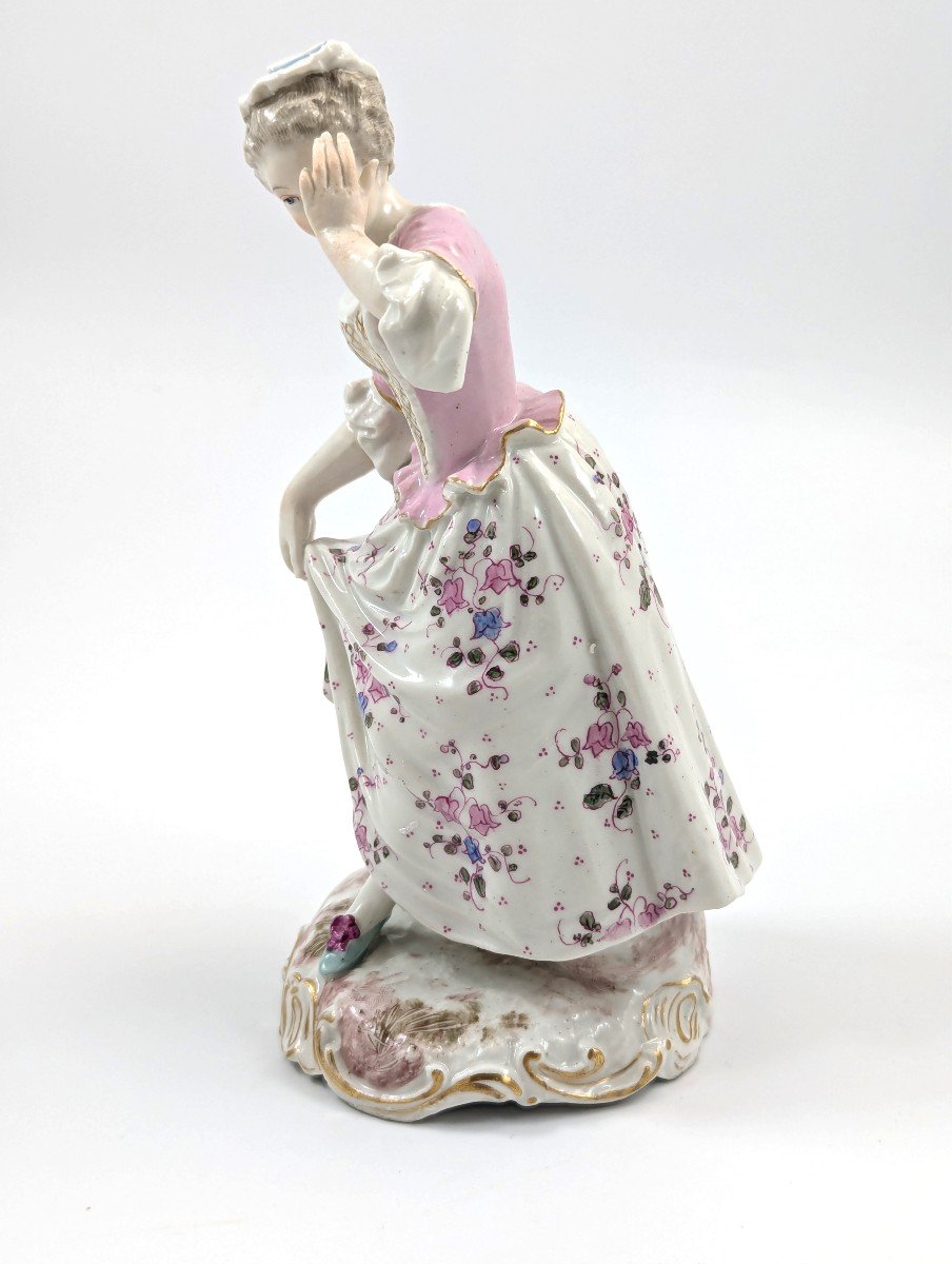 Antique Porcelain Figurine Of Young Woman, Samson, France, C. 1860.-photo-2