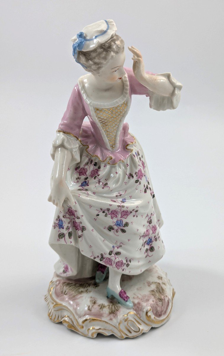 Antique Porcelain Figurine Of Young Woman, Samson, France, C. 1860.-photo-3