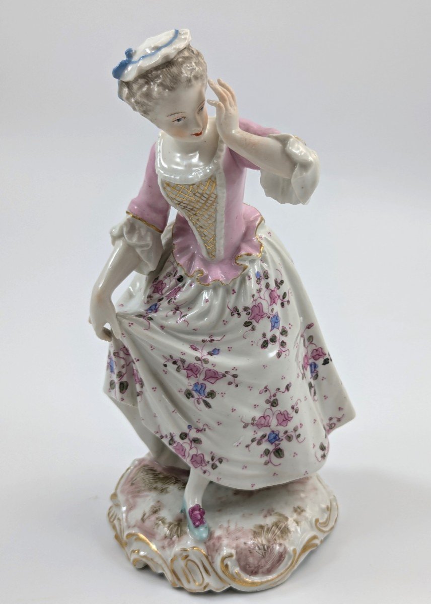 Antique Porcelain Figurine Of Young Woman, Samson, France, C. 1860.-photo-4