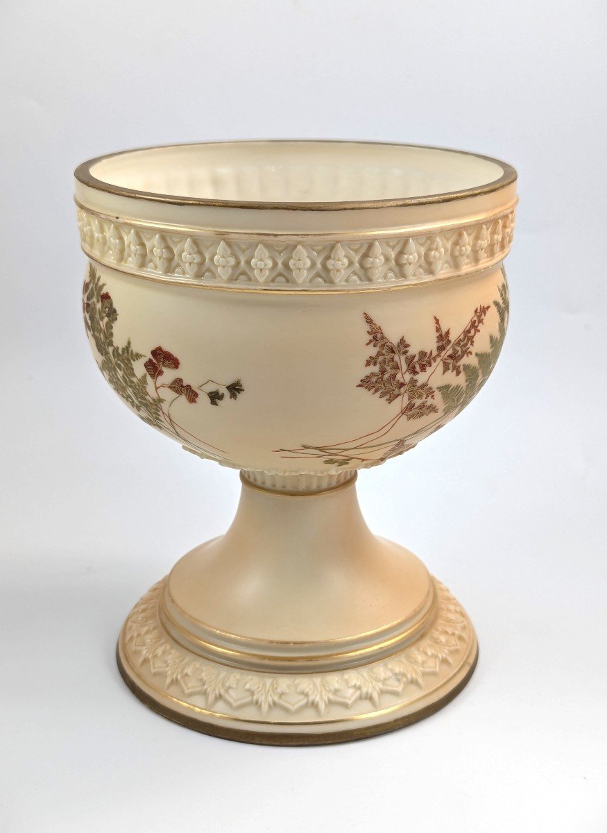 Vase (cache-pot) En Porcelaine Ivoire Fardée De Royal Worcester, Vers 1878-photo-4