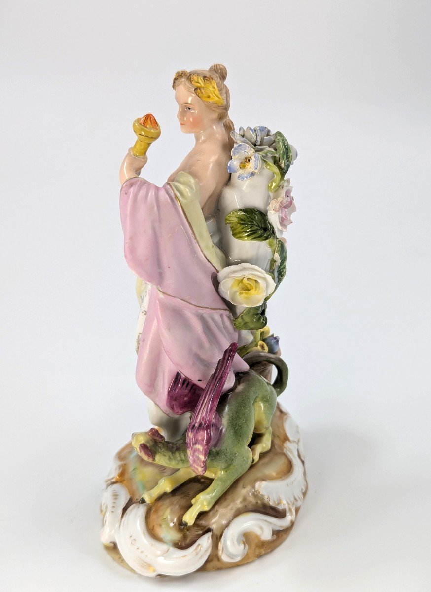 Antique Porcelain Allegorical Figurine By Volkstedt, Germany, с. 19th-photo-2