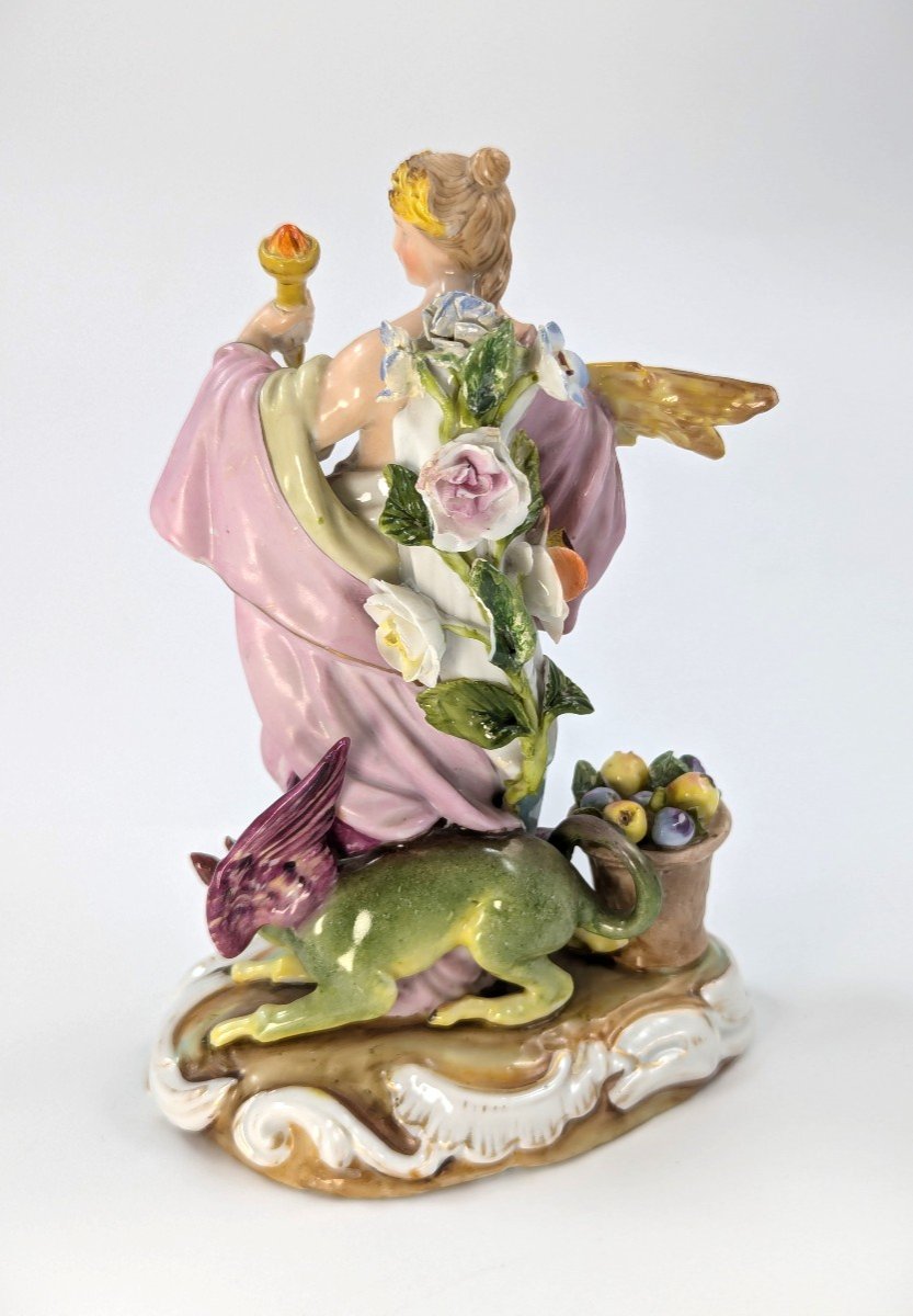 Antique Porcelain Allegorical Figurine By Volkstedt, Germany, с. 19th-photo-3