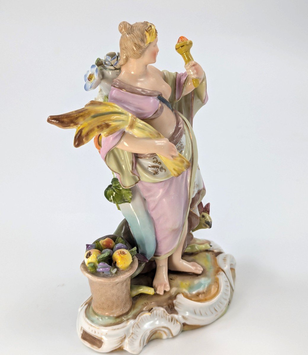 Antique Porcelain Allegorical Figurine By Volkstedt, Germany, с. 19th-photo-1