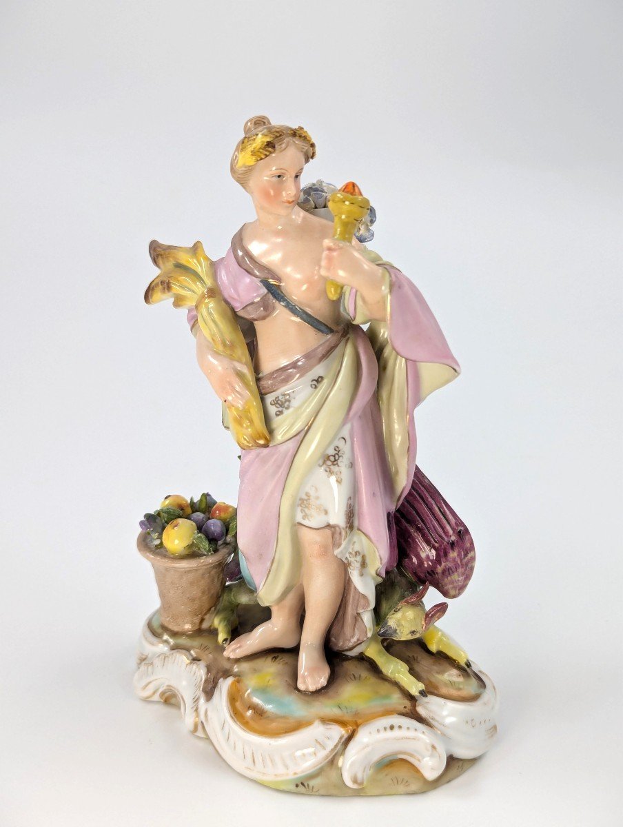 Antique Porcelain Allegorical Figurine By Volkstedt, Germany, с. 19th