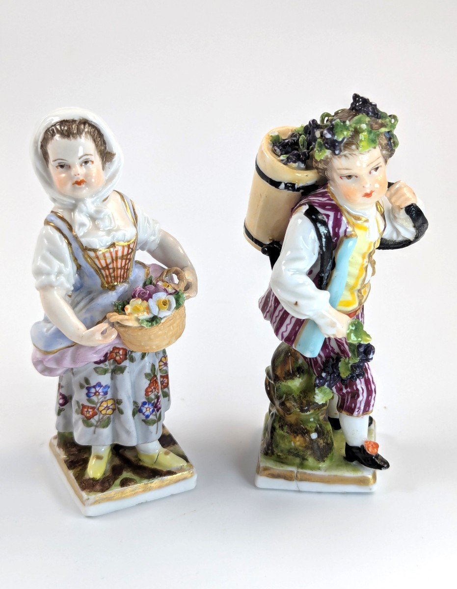 Anciennes Figurines d'Enfants En Porcelaine, Helena Wolfsohn, Vers 1880.-photo-1