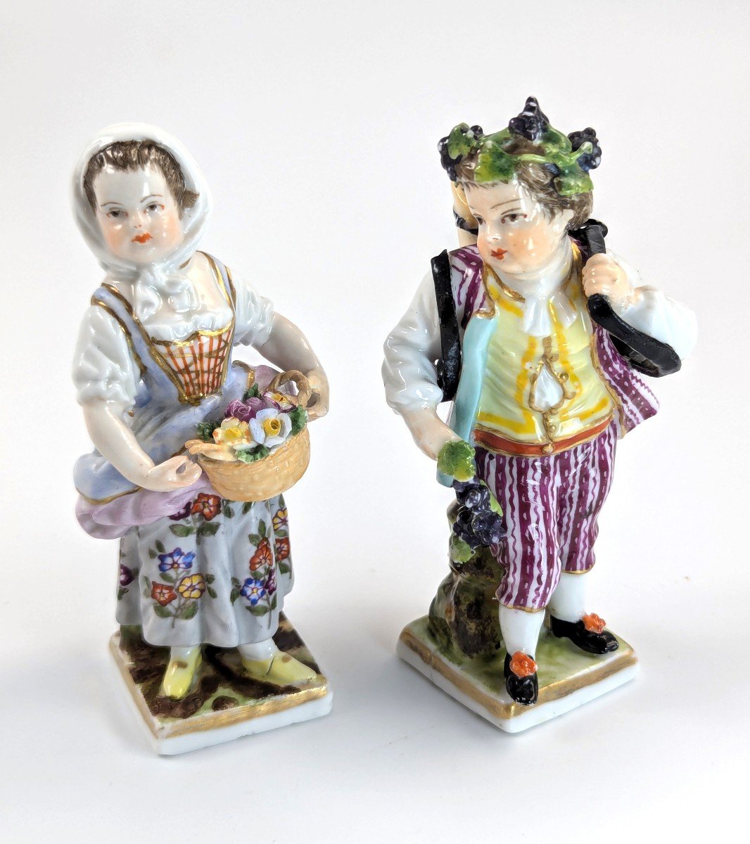 Anciennes Figurines d'Enfants En Porcelaine, Helena Wolfsohn, Vers 1880.