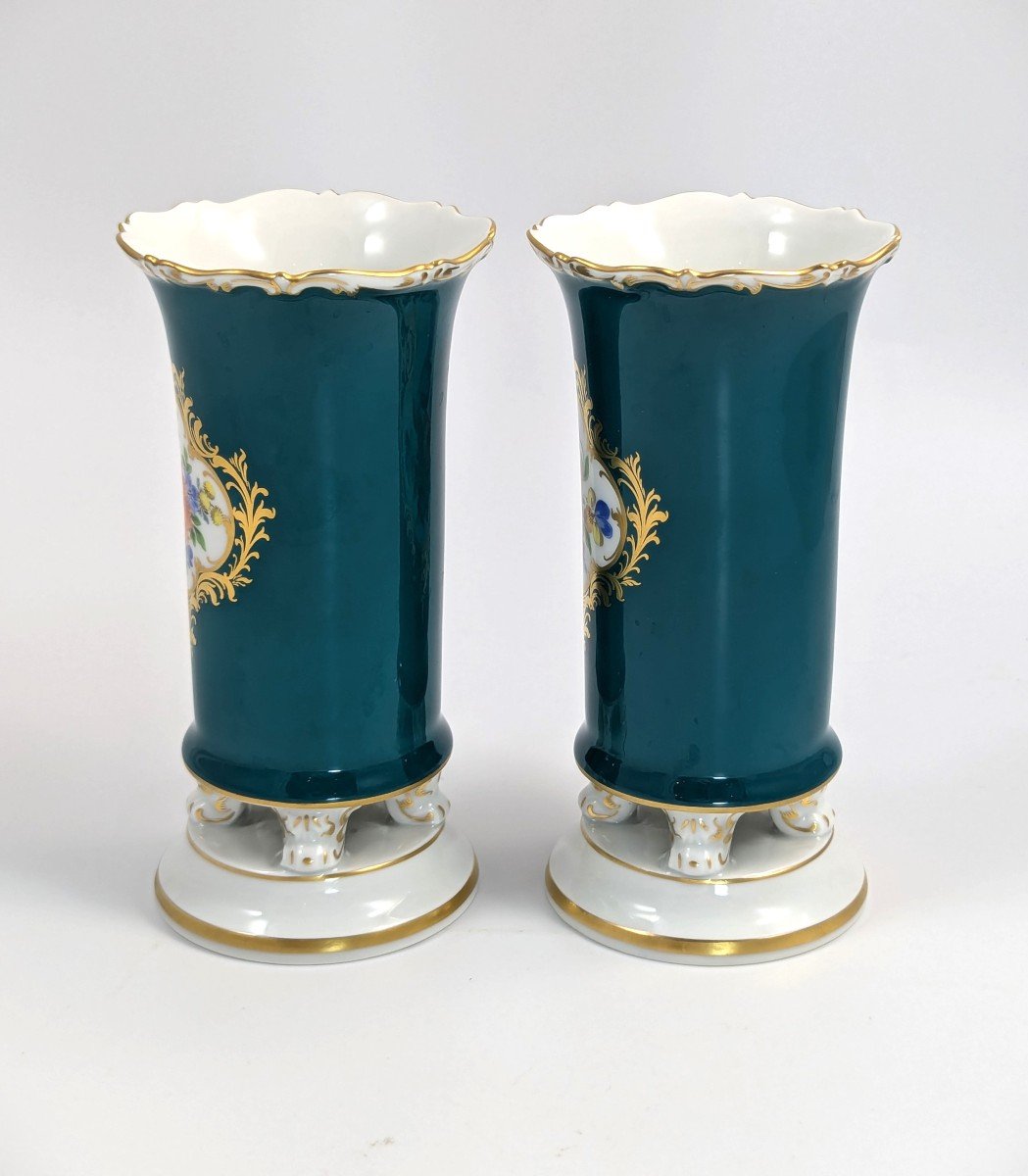 Antique Meissen  Porcelain Spill Vases, 19th .-photo-2