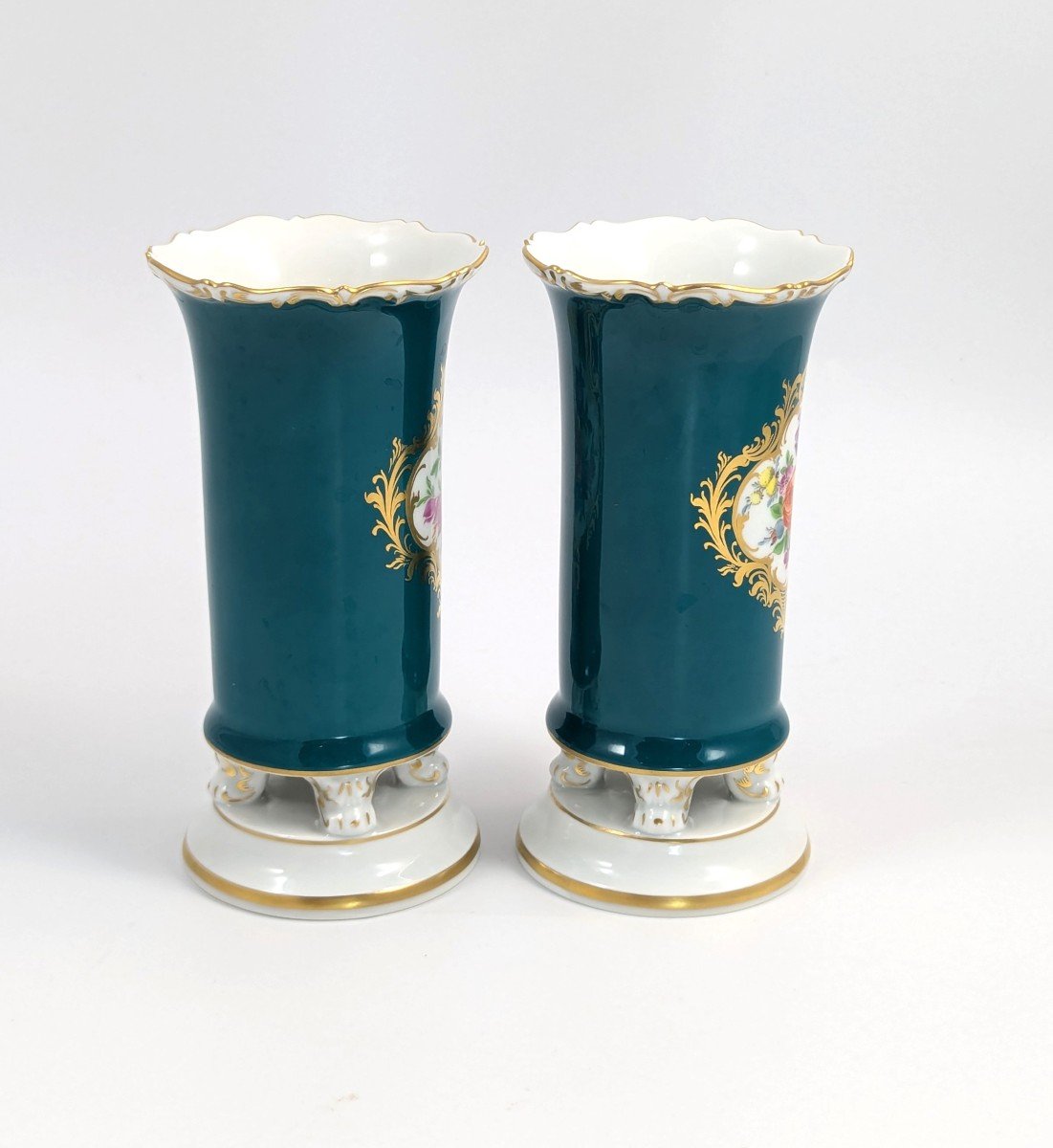 Antique Meissen  Porcelain Spill Vases, 19th .-photo-4