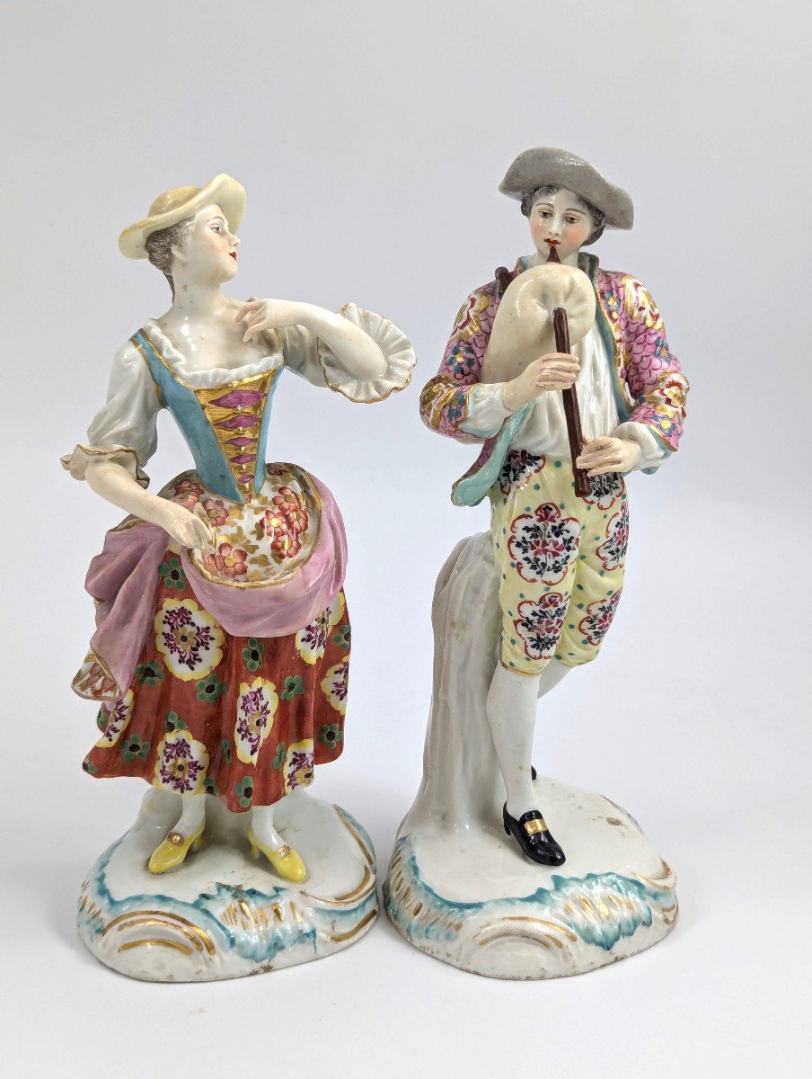 Antique Chelsea Porcelain Figurines, C. 1760-photo-3