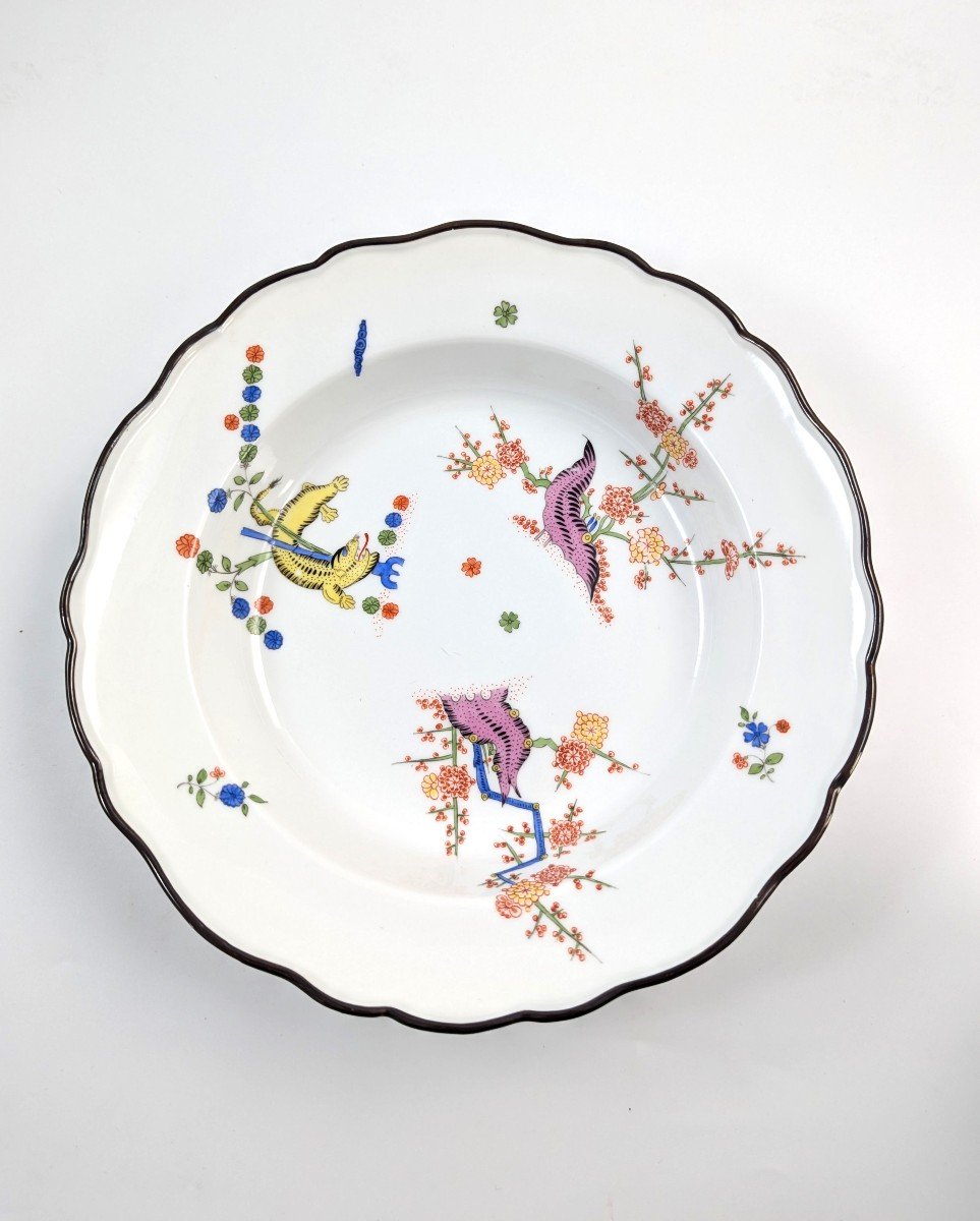 Ancienne Assiette à Motif « Gelber Löwe » De Meissen Kakiemon-photo-2