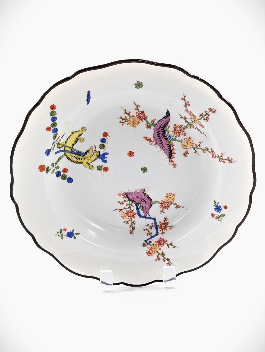 Ancienne Assiette à Motif « Gelber Löwe » De Meissen Kakiemon