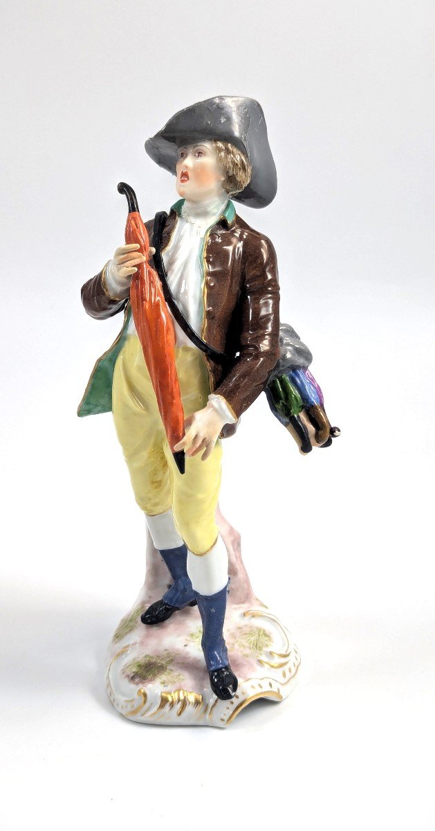 Porcelain Figurine “umbrella Seller,” Samson, France, 1860-photo-2