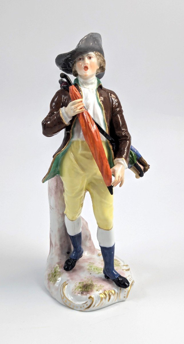 Figurine En Porcelaine « Vendeur De Parapluies », Samson, France, 1860