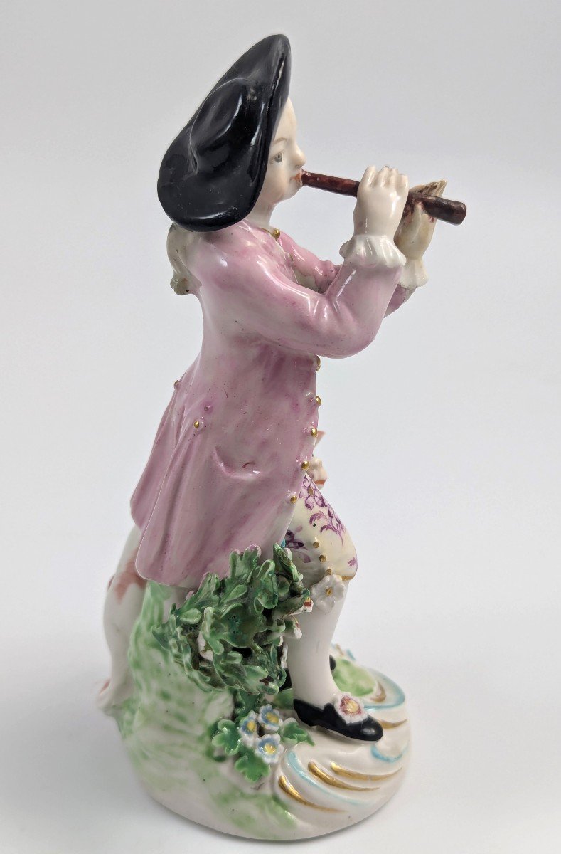 Derby Porcelain Figurine Of Shepherd With Pipe, 1760-photo-2