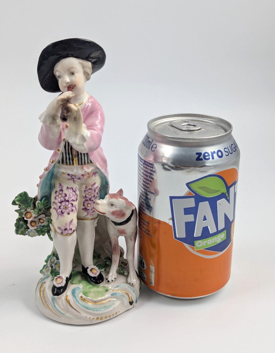 Figurine En Porcelaine De Derby Représentant Un Berger Avec Une Pipe, 1760-photo-5